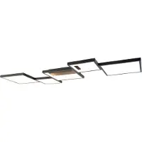QAZQA Taklampa svart inkl LED 3-stegs dimbar 5-ljus - Lejo