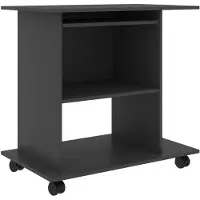 vidaXL Datorbord grå 80x50x75 cm konstruerat trä