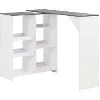 vidaXL Barbord med flyttbar hylla vit 138x39x110 cm