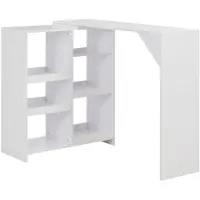 vidaXL Barbord med flyttbar hylla vit 138x39x110 cm