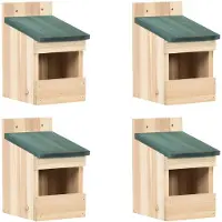 vidaXL Fågelholkar 4 st 12x16x20 cm granträ