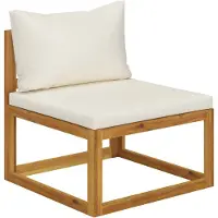 vidaXL Sektions centralsoffa med kudde Uteplats Centralsoffa Uteplatsmöbler Utomhus Trädgård White Cream Wood 311863