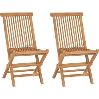 vidaXL Hopfällbara trädgårdsstolar 2 st massiv teak