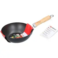Alpina Wokpanna 20,5 cm med trähandtag / keramisk wok med non-stick-beläggning