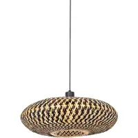 QAZQA Orientalisk pendellampa svart bambu 50 cm - Ostrava