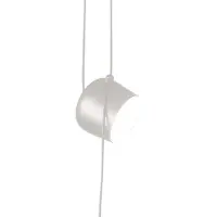 Flos Pendellampa AIM, dimbar, Vitt / opal, Vardagsrum / matsal, Aluminium / grå / zink, Design