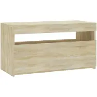 vidaXL Tv-bänk med LED-belysning sonoma-ek 75x35x40 cm