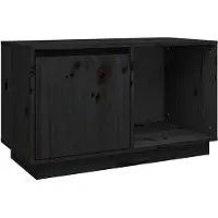 vidaXL Tv-bänk svart 74x35x44 cm massiv furu