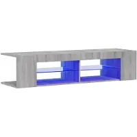 vidaXL Tv-bänk med LED-belysning grå sonoma 135x39x30 cm