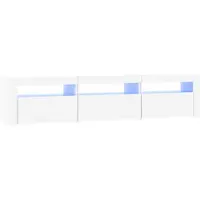 vidaXL Tv-bänk med LED-belysning vit 180x35x40 cm