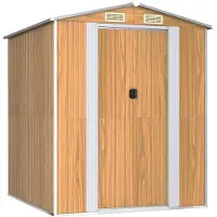 vidaXL Trädgårdsskjul ljusbrun 192x191x223 cm galvaniserat stål