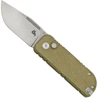 FOX Black NU-BOWIE, Stonewashed D2 Blade, OD Green Micarta pocket knife