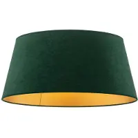 Duolla Lampskärm Cone Höjd 22,5 cm, mörkgrön/guld , Grön, Textil / tyger / siden