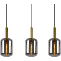 Lucide Glas pendellampa Joanet, dimbar, Aluminium / grå / zink, Vardagsrum / matsal, Glas, Pendellampa