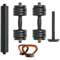 Fed Hantelset V2+stång+kettlebell 40kg