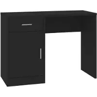 vidaXL Skrivbord lådor & skåp svart 100x40x73cm konstruerat trä