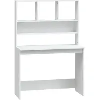 vidaXL Skrivbord med hyllor vit 102x45x148 cm konstruerat trä