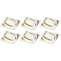 QAZQA Set med 6 infällda spotlights vita GU10 vridbara utan ram - Oneon