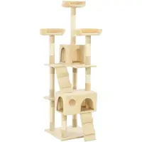 vidaXL Katträd med klöspelare i sisal 170 cm beige