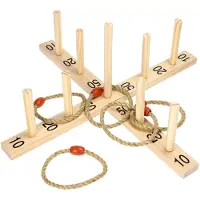 Pure Hoopla game with 5 sisal rings, Kasta ring, 3 År