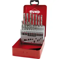 RUKO Borrsats för metall 214214LI; DIN338; HSS-G; 19 st.