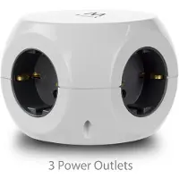 Ewent Ew3939 3 Uttag Med Strömbrytare Grenuttag 4000w