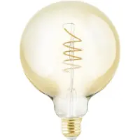 Eglo E27 LED G125 amberfärgad glödlampa i globutförande med spiral och varmt vitt ljus
