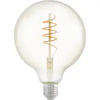 Eglo E27 LED G125 amberfärgad globlampa med spiral och varmtvitt ljus