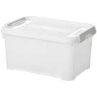 Curver 243813 Förvaringslåda HANDY stapelbar (L x B x H) 490 x 390 x 250 mm Transparent, Silver 1 st