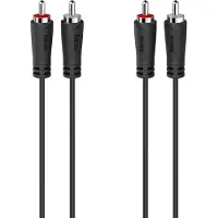 Hama 00205093 RCA Audio Anslutningskabel [2x RCA-hane - 2x RCA-hane] 5 m Svart
