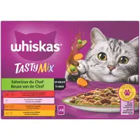 Whiskas 1+ Tasty Mix Chef's Choice i sås våtfoder katt multipack (påsar 85 g)