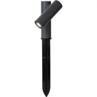 Lucide Tatum LED markspettbelysning med vridbar strålkastare, Svart, Aluminium / grå / zink, Modern