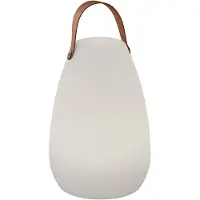 FHL Easy! LED-batteridriven bordslampa Ruby, Ø 18 cm, vit, IP44, RGB dimbar, Vitt / opal, Syntetmaterial, Modern