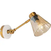 QAZQA Art Deco vägglampa brons med marmor och bärnsten glas - Nina