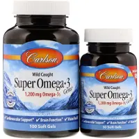 Carlson Labs - Wild Caught Super Omega-3 Gems, 1200mg - 100 + 30 softgels