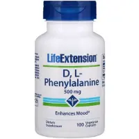 Life Extension , D, L-Phenylalanine, 500 mg, 100 Vegetariska Capsul
