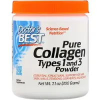 Doctors Best , Ren Kollagen Typer 1 och 3 Pulver, 7,1 oz (200 g)