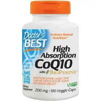 Doctors Best , Hög Absorption CoQ10 med BioPerineÆ, 200 mg, 180 Veggie-kapslar