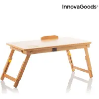 InnovaGoods Table pliante d'appoint en bambou Lapwood beige