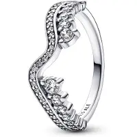 Pandora Timeless Ring Stackable Sparkling Asymmetric Wave ring 192543C01-58