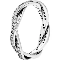 Pandora Spakling Twisted Lines ring 190892CZ-60