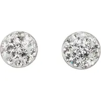 Silver Bar konvex örhängen pave klar 10 mm 3558