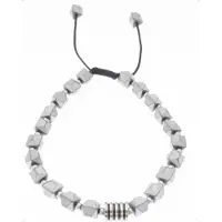 Silver Bar hematit prisma armband grå justerbärt 2197