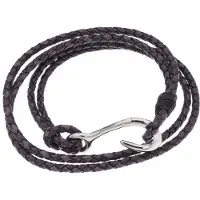 Silver Bar Krok läder armand stål-läder brun 19,5 cm 7802