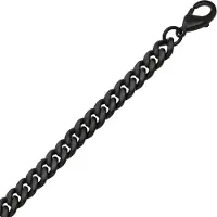 Ace of Spades svart borstat pansararmband Miami Cuban 8 mm SSB-8405-8BK/19cm