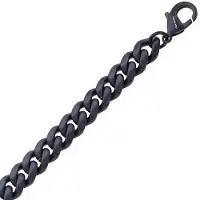 Ace of Spades svart pansararmband Miami Cuban 10 mm SSB-8405BK/20cm