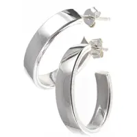Silver Bar Oval halvcreoler 23 mm 778