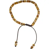 Silver Bar natural sten armband latte justebart 4422