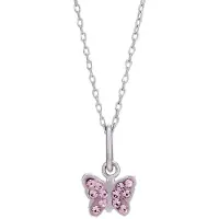 Nordahl Jewellery barn fjäril pink halsband 825 163