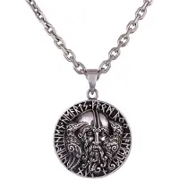 Northern Viking Jewelry Huginn and Muninn Raven Runes silver berlock NVJ-H-RS076